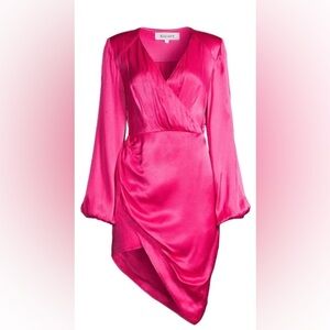 Elliatt Women's Devon Drape Satin Asymmetric Dress size XS